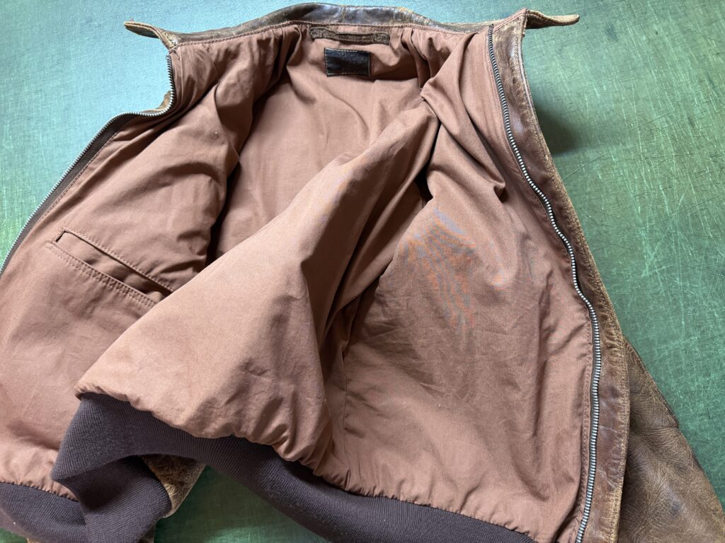 A-2ジャケット アフター 裏地全体